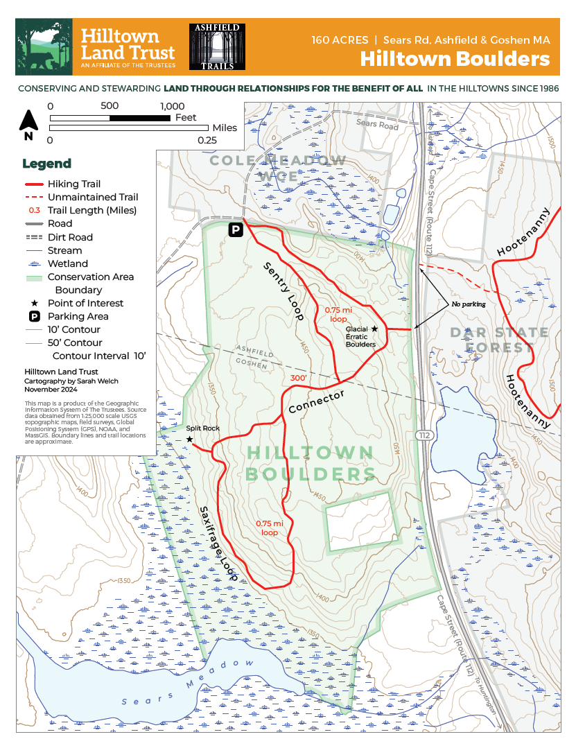 Hilltown Boulders Trail Map